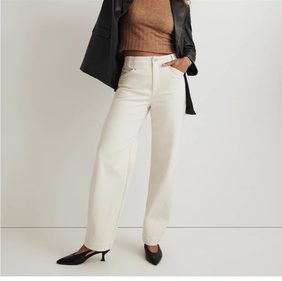 New Madewell The Perfect Vintage Wide Leg Jeans Vintage Canvas Cream size 25 - Picture 2 of 15
